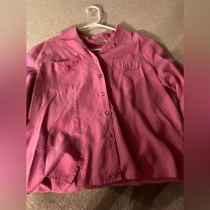 Large pink dress barn long sleeve dress shirt